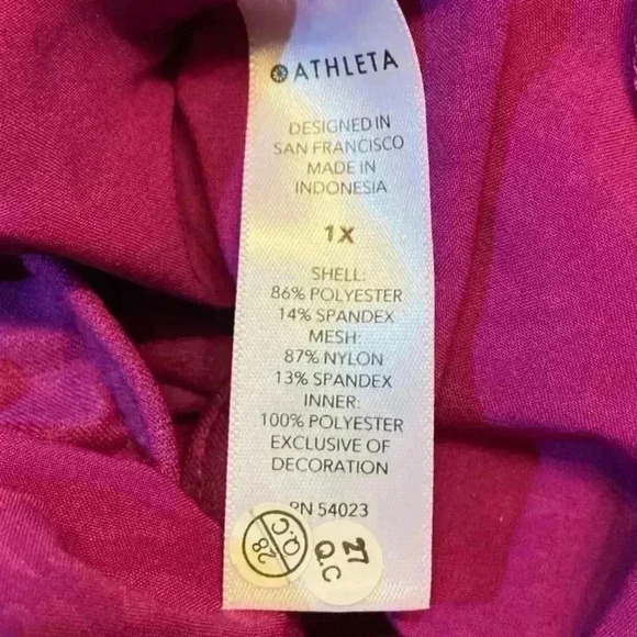 Athleta Women 4" Printed Mesh Racer Run Short 1X Fiji Magnolia Training Athletic - Picture 8 of 13